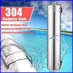 Tube and Shell Heat Exchanger 400kBtu 304 Stainless Steel Fits Spa Heat Recovery